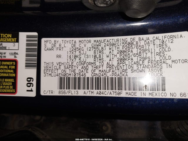 2013 TOYOTA TACOMA 3TMLU4EN0DM107646 Photo 8