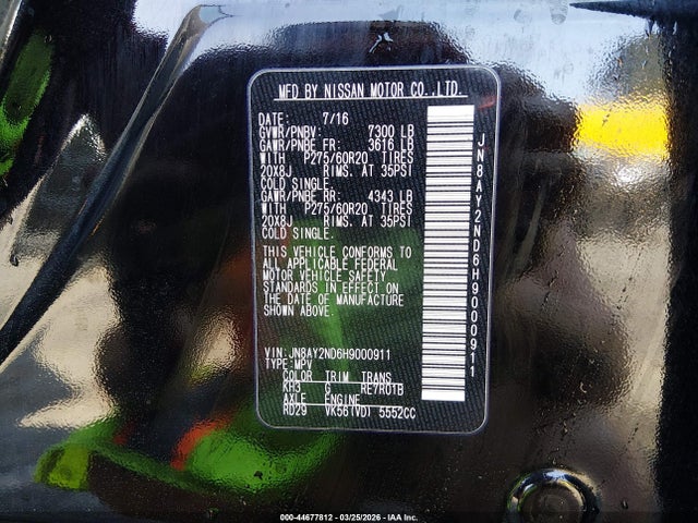 2017 NISSAN ARMADA JN8AY2ND6H9000911 Photo 8