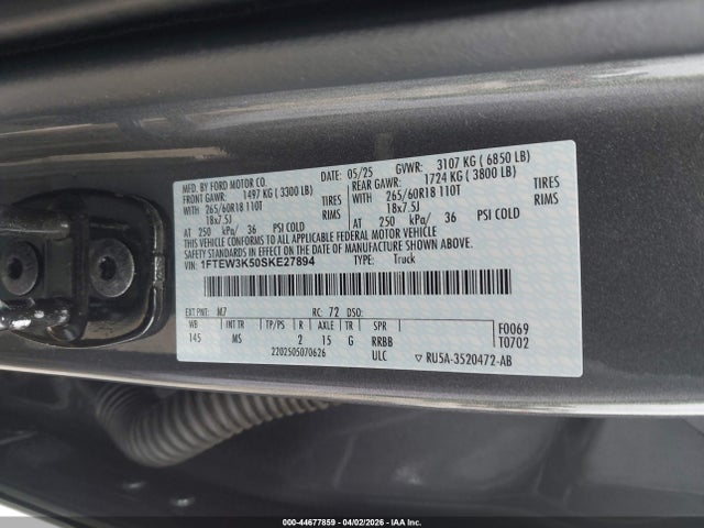 Ford F-150 Xlt 2025 1FTEW3K50SKE27894 Image 9