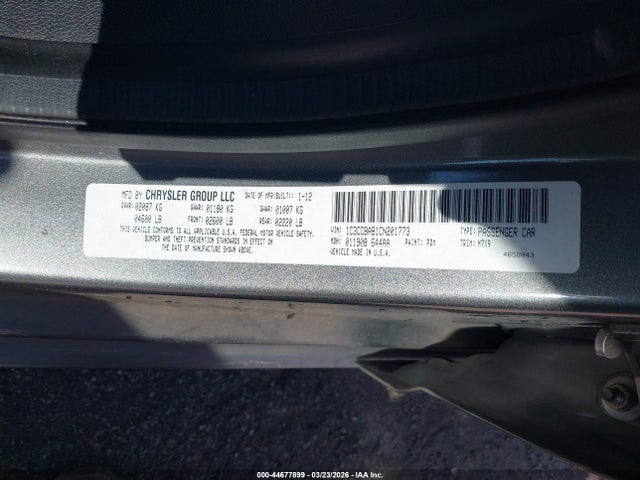 2012 CHRYSLER 200 1C3CCBAB1CN201773 Photo 8