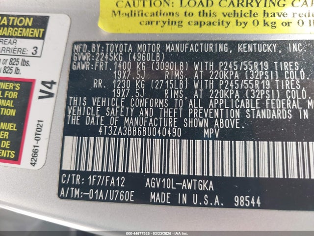 2011 TOYOTA VENZA 4T3ZA3BB6BU040490 Photo 8