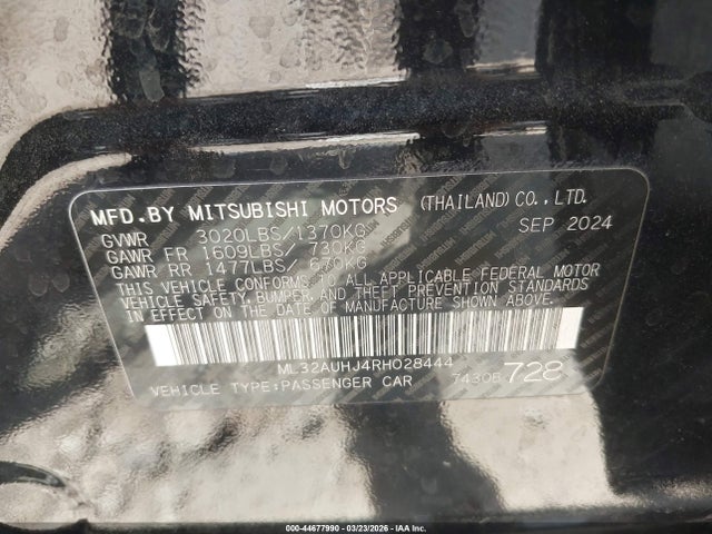 2024 MITSUBISHI MIRAGE ML32AUHJ4RH028444 Photo 8