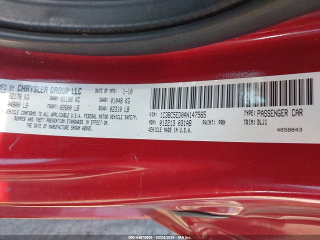 2010 CHRYSLER SEBRING 1C3BC5ED0AN147565 Photo 8