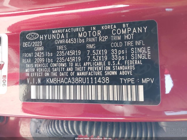 Продаж на аукціоні авто 2024 Hyundai Kona N Line, vin: KM8HACA38RU111438, номер лоту: 44678069