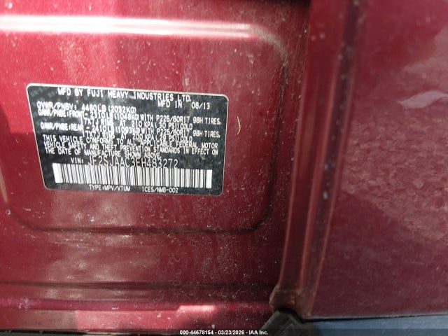 2014 Subaru Forester 2.5i მანქანა იყიდება აუქციონზე, vin: JF2SJAAC3EH483272, აუქციონის ნომერი: 44678154