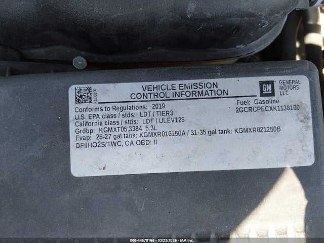 2019 CHEVROLET SILVERADO 1500 LD 2GCRCPECXK1138100 Photo 8