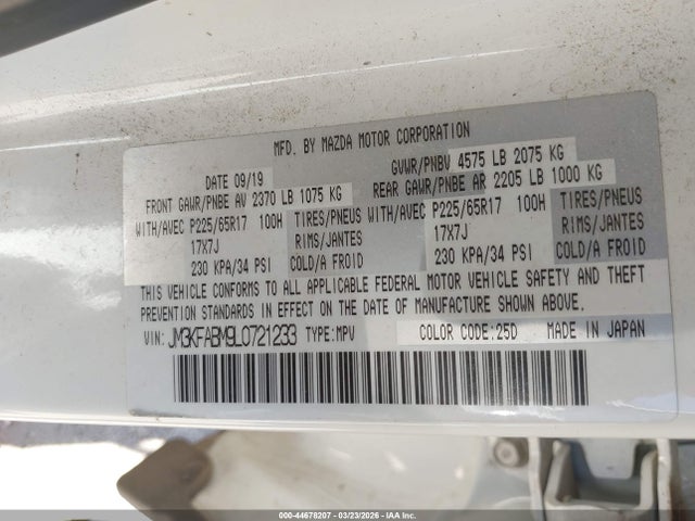 JM3KFABM9L0721233 Mazda CX-5 SPORT