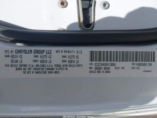 Продажа на аукционе авто 2014 Chrysler 300, vin: 2C3CCAAG9EH138861, номер лота: 44678220