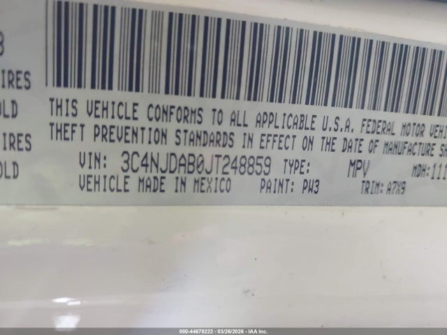 44678222 :رقم المزاد ، 3C4NJDAB0JT248859 vin ، 2018 Jeep Compass Sport 4x4 مزاد بيع