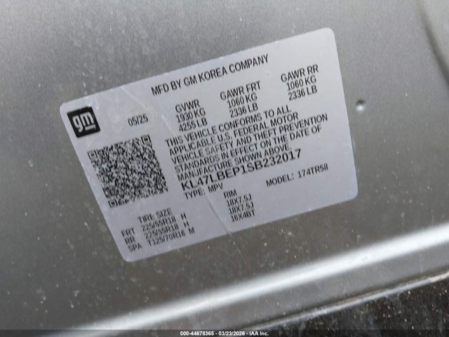 Продаж на аукціоні авто 2025 Buick Envista Sport Touring Fwd, vin: KL47LBEP1SB232017, номер лоту: 44678365