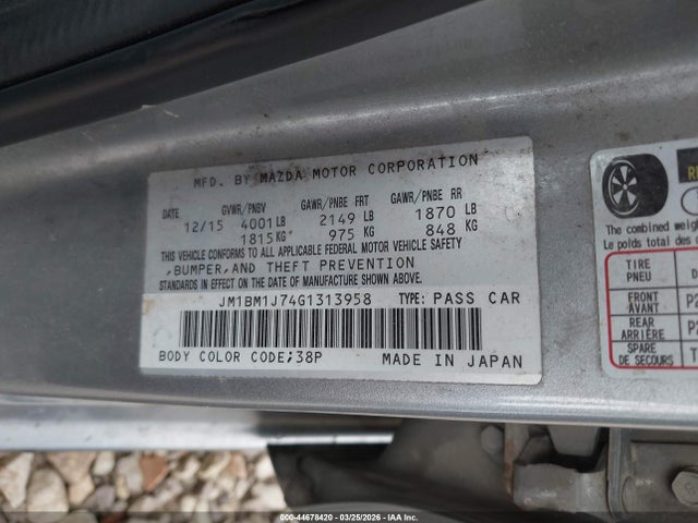 Продаж на аукціоні авто 2016 Mazda Mazda3 I Sport, vin: JM1BM1J74G1313958, номер лоту: 44678420