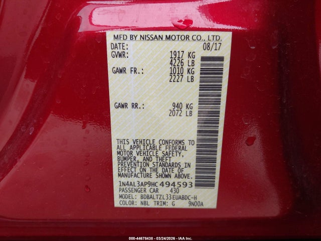 2017 NISSAN ALTIMA 1N4AL3AP9HC494593 Photo 8