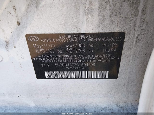 2016 HYUNDAI ELANTRA 5NPDH4AE7GH694596 Photo 8