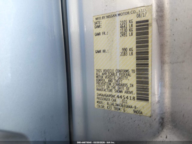 2017 NISSAN MAXIMA 1N4AA6AP0HC445418 Photo 8