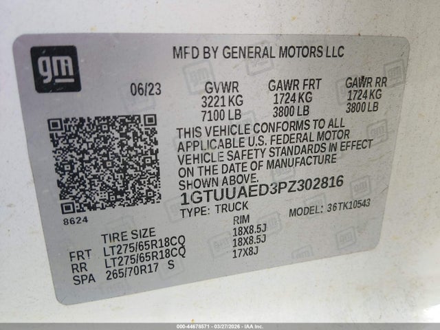 2023 GMC SIERRA 1500 1GTUUAED3PZ302816 Photo 8