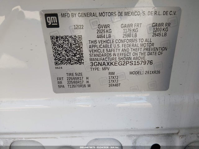 3GNAXKEG2PS157976 Chevrolet Equinox Fwd Lt