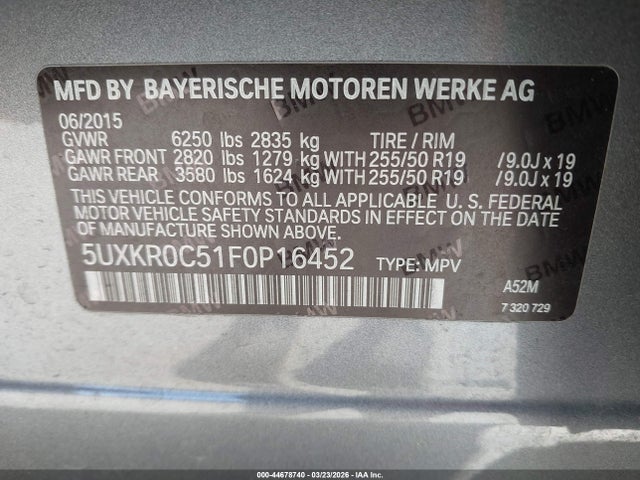 5UXKR0C51F0P16452 BMW X5 Xdrive35i