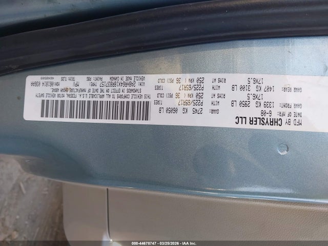 44678747 :رقم المزاد ، 2A8HR64X18R837157 vin ، 2008 Chrysler Town & Country Limited مزاد بيع