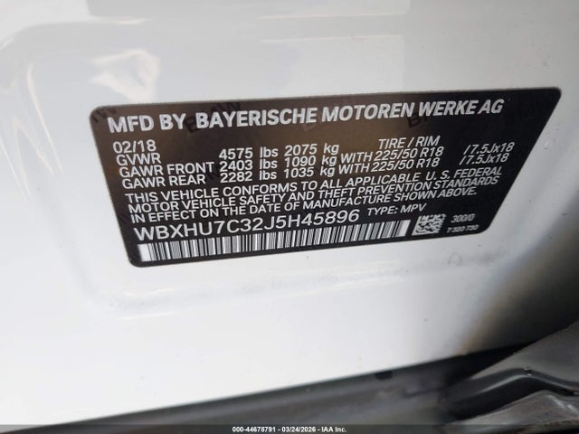 WBXHU7C32J5H45896 BMW X1 Sdrive28i