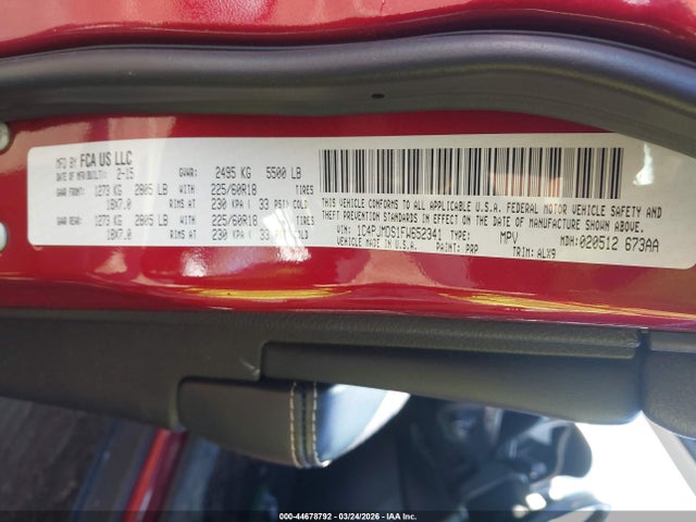 1C4PJMDS1FW652341 Jeep Cherokee Limited