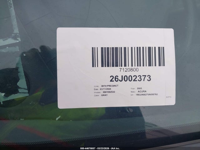 Продажа на аукционе авто 2005 Acura Tl, vin: 19UUA66275A050763, номер лота: 44678857