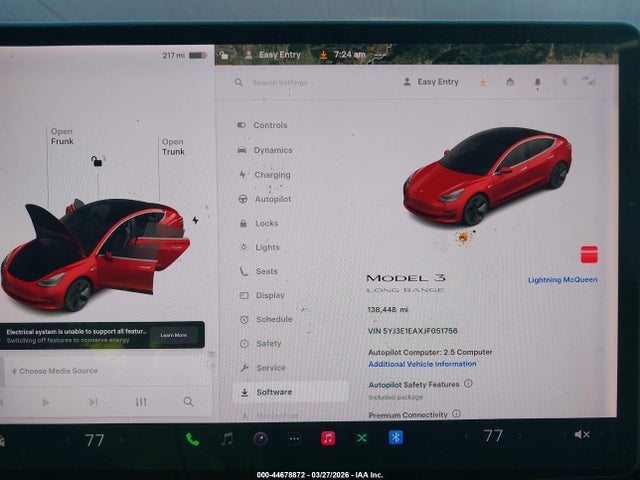 Продаж на аукціоні авто 2018 Tesla Model 3 Long Range/mid Range, vin: 5YJ3E1EAXJF051756, номер лоту: 44678872