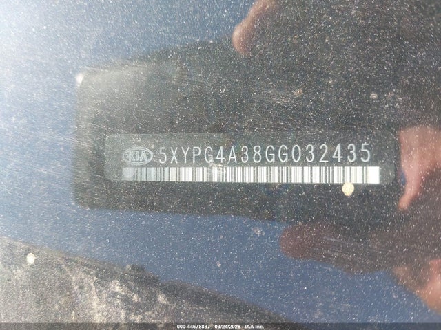 5XYPG4A38GG032435 KIA Sorento 2.4l Lx