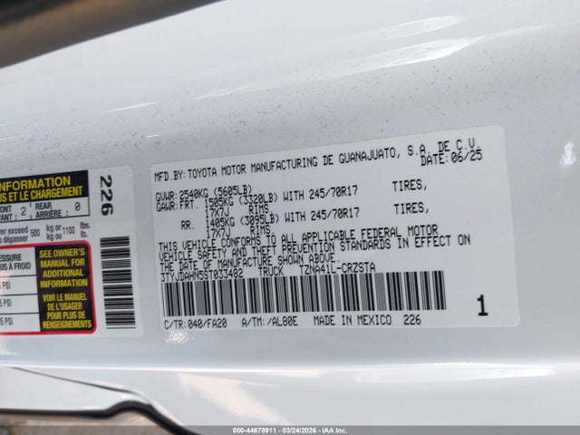 Toyota Tacoma Sr 2025 3TYJDAHN5ST033482 Image 9