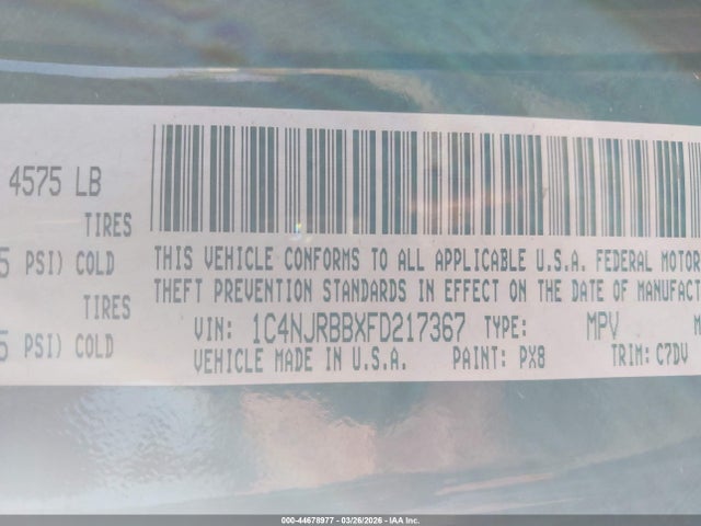 2015 JEEP PATRIOT 1C4NJRBBXFD217367 Photo 8