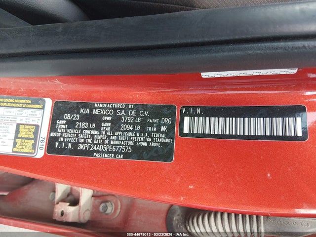 Aukcja sprzedaży 2023 Kia Forte Lx/lxs, vin: 3KPF24AD5PE677575, numer aukcji: 44679013