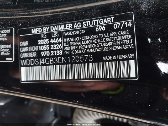 Продаж на аукціоні авто 2014 Mercedes-benz Cla 250 4matic, vin: WDDSJ4GB3EN120573, номер лоту: 44679071
