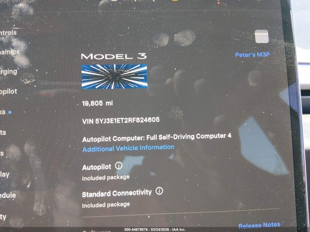 Продаж на аукціоні авто 2024 Tesla Model 3 Performance All-wheel Drive, vin: 5YJ3E1ET2RF824605, номер лоту: 44679076