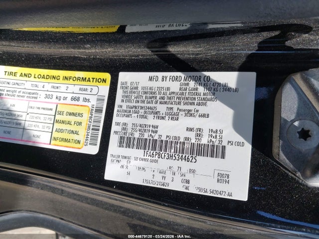 1FA6P8CF3H5344625 Ford Mustang Gt Premium