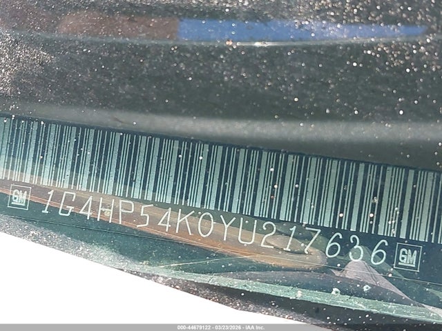 44679122 :رقم المزاد ، 1G4HP54K0YU217636 vin ، 2000 Buick Lesabre Custom مزاد بيع