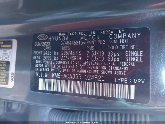 2024 Hyundai Kona N Line მანქანა იყიდება აუქციონზე, vin: KM8HACA39RU024826, აუქციონის ნომერი: 44679146