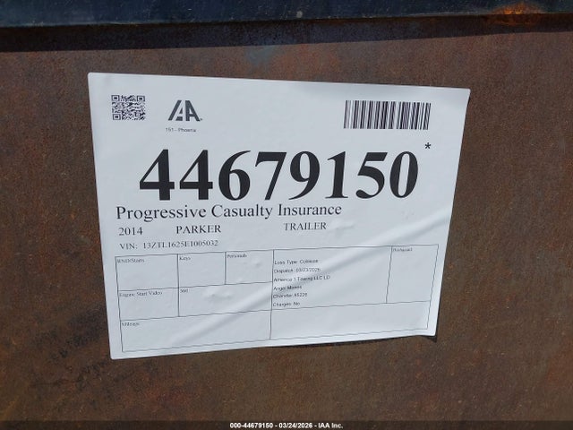 Parker Trailer 2014 13ZTL1625E1005032 Image 9