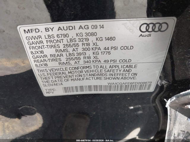 WA1CGAFE6FD008679 Audi Q7 3.0t Premium