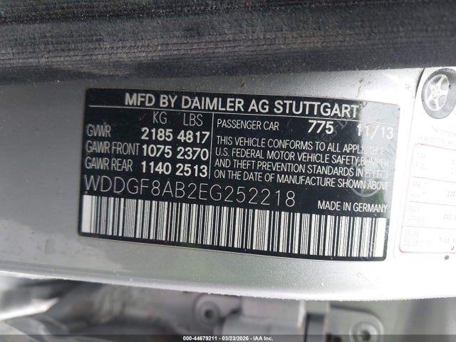 44679211 :رقم المزاد ، WDDGF8AB2EG252218 vin ، 2014 Mercedes-benz C 300 Sport 4matic مزاد بيع