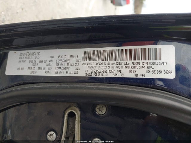 44679259 :رقم المزاد ، 3C6UR5CL7GG114357 vin ، 2016 Ram 2500 Tradesman مزاد بيع