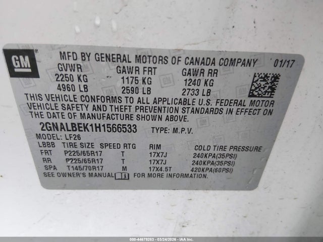 2GNALBEK1H1566533 Chevrolet EQUINOX LS