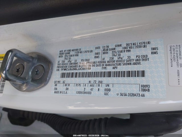 Ford Escape Titanium 2020 1FMCU9J96LUC65159 Image 9