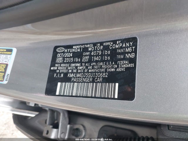 Продажа на аукционе авто 2025 Hyundai Elantra Hybrid Sel Sport, vin: KMHLM4DJ5SU130682, номер лота: 44679345