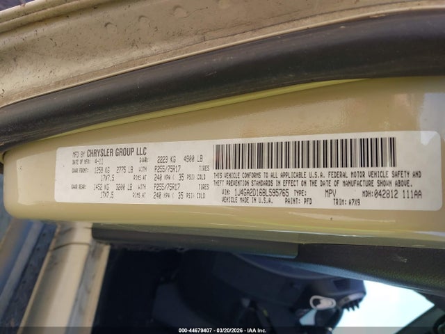 Aukcja sprzedaży 2011 Jeep Wrangler Sport, vin: 1J4GA2D16BL595765, numer aukcji: 44679407