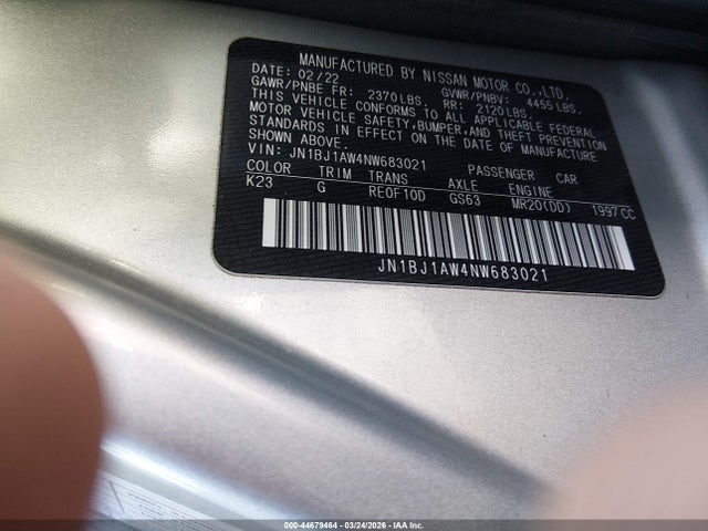 Продаж на аукціоні авто 2022 Nissan Rogue Sport S Awd Xtronic Cvt, vin: JN1BJ1AW4NW683021, номер лоту: 44679464