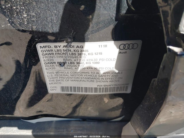 2019 AUDI Q5 WA1BNAFY7K2026299 Photo 8
