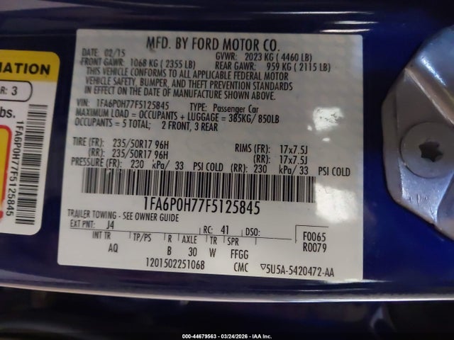 Продаж на аукціоні авто 2015 Ford Fusion Se, vin: 1FA6P0H77F5125845, номер лоту: 44679563