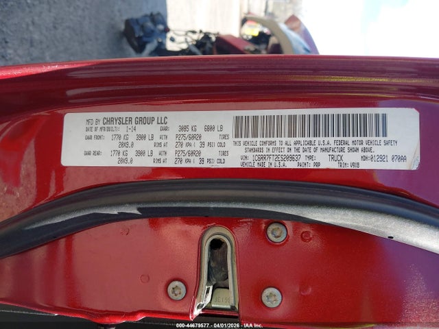2014 Ram 1500 Express მანქანა იყიდება აუქციონზე, vin: 1C6RR7FT2ES209637, აუქციონის ნომერი: 44679577