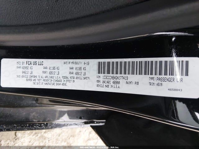 44679638 :رقم المزاد ، 1C3CCCABXGN177419 vin ، 2016 Chrysler 200 Limited مزاد بيع