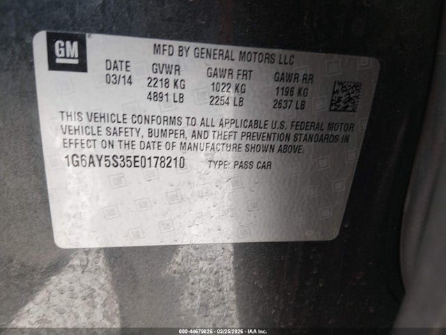 2014 CADILLAC CTS 1G6AY5S35E0178210 Photo 8