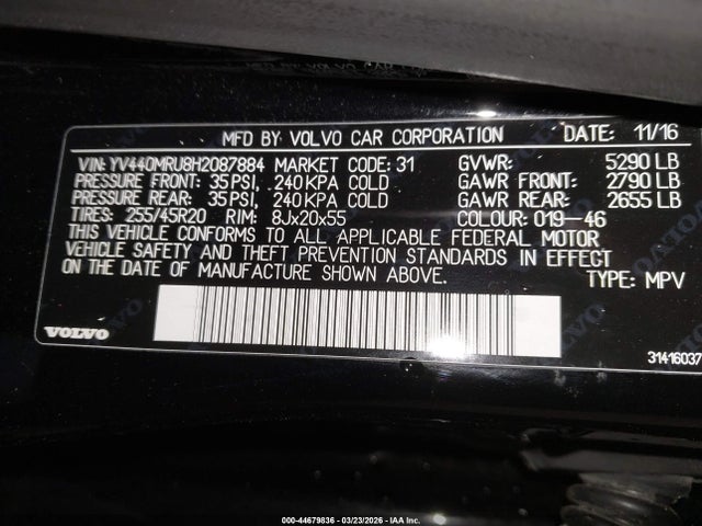 2017 VOLVO XC60 YV440MRU8H2087884 Photo 8